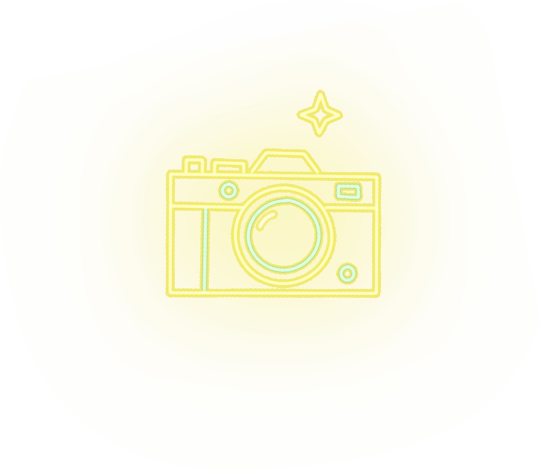 Neon Yellow Camera Icon